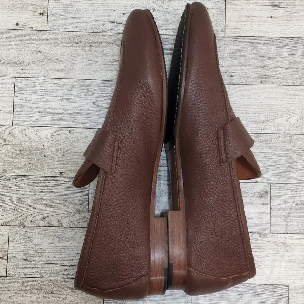 Givocci Mens Brown Tumbled Leather Penny Loafers Italy 43 US 10